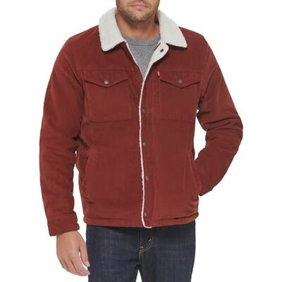 Levi's herr manchester sherpa fodrad truckerjacka (standard och stor och lång) denim, Rost, XXL tall Levi's herr manchester sherpa fodrad truckerjacka (standard och stor och lång) denim, Rost, XXL tall