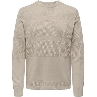 Only & Sons Onsmalik Reg 12 Pinaple Crew Knit Noos, Silverfoder, 3XL Only & Sons Onsmalik Reg 12 Pinaple Crew Knit Noos, Silverfoder, 3XL