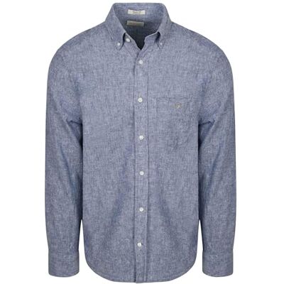 GANT Reg bomullslinne skjorta, vintage blå, 3XL herr GANT Reg bomullslinne skjorta, vintage blå, 3XL herr