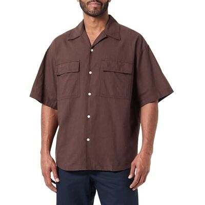 JACK & JONES JORSUMMER Linne Resort Shirt SS, Försegling brun, XXL JACK & JONES JORSUMMER Linne Resort Shirt SS, Försegling brun, XXL