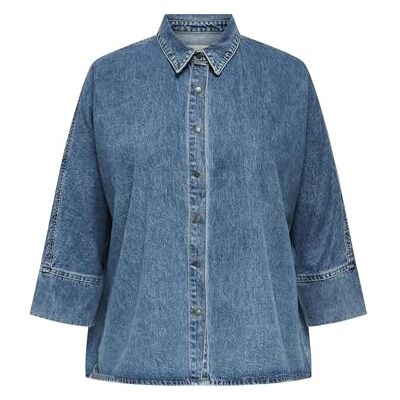 ONLY Carmakoma Cargrace 3/4 DNM Shirt Cro, Mellanblå denim, 42 ONLY Carmakoma Cargrace 3/4 DNM Shirt Cro, Mellanblå denim, 42