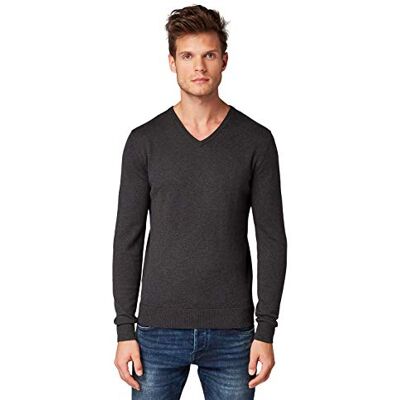 TOM TAILOR herr Tröja 1012820, 10617 – svart grå melange, XXL TOM TAILOR herr Tröja 1012820, 10617 – svart grå melange, XXL