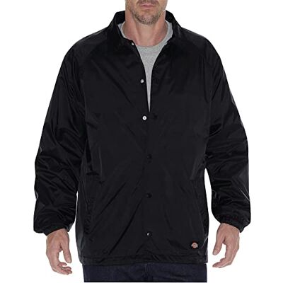 Dickies mäns snap-front nylonjacka, Svart, 3XL Dickies mäns snap-front nylonjacka, Svart, 3XL