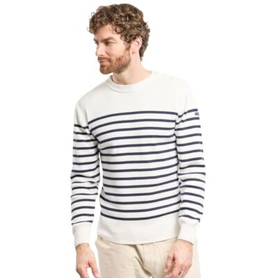 Armor-lux Armor Lux Herr Pull Marin Groix Homme Jumper, Vit (6 rl mjölk/marin 6 rl), M Armor-lux Armor Lux Herr Pull Marin Groix Homme Jumper, Vit (6 rl mjölk/marin 6 rl), M