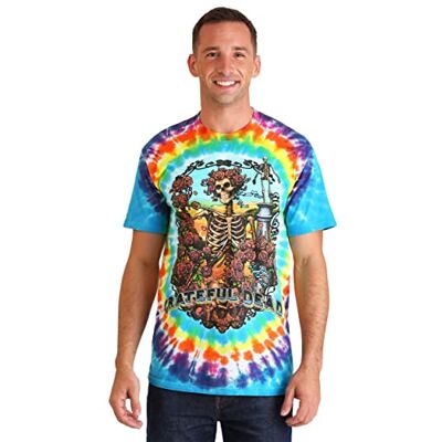 Liquid Blue T-shirt för män, Färgämne med flera slipsar, XXL Liquid Blue T-shirt för män, Färgämne med flera slipsar, XXL