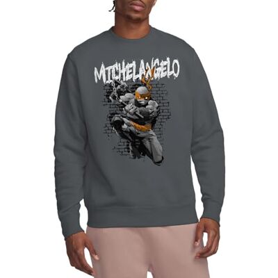 Mutant Tmnt Tmnt Michelangelo Crew Sweatshirt, Träkol, Liten, Träkol, S Mutant Tmnt Tmnt Michelangelo Crew Sweatshirt, Träkol, Liten, Träkol, S
