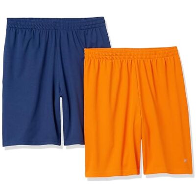 Amazon Essentials Men's Performance Tech shorts med lös passform (finns i Big & Tall), Pack of 2, Ljust orange/Marinblå, XL Amazon Essentials Men's Performance Tech shorts med lös passform (finns i Big & Tall), Pack of 2, Ljust orange/Marinblå, XL