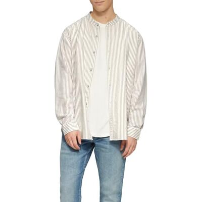 QS Regular Fit: ståkrageskjorta i randig Oxford, Beige, XL QS Regular Fit: ståkrageskjorta i randig Oxford, Beige, XL