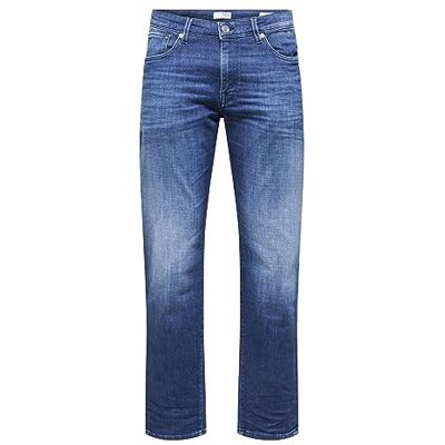 SELECTED HOMME Jeans för män, Mellanblå denim, 29W x 32L SELECTED HOMME Jeans för män, Mellanblå denim, 29W x 32L