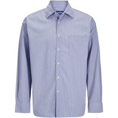 JACK & JONES Joratlas Poplin Oversized skjorta Ls, Chambray Blue, XL JACK & JONES Joratlas Poplin Oversized skjorta Ls, Chambray Blue, XL