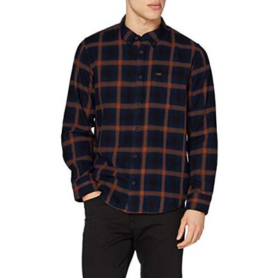Lee Herr button down skjortor, marinblå, L Lee Herr button down skjortor, marinblå, L