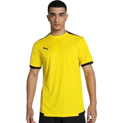 PUMA herr T-shirt Teamliga Jersey, Gul Cyber - svart, 3XL PUMA herr T-shirt Teamliga Jersey, Gul Cyber - svart, 3XL
