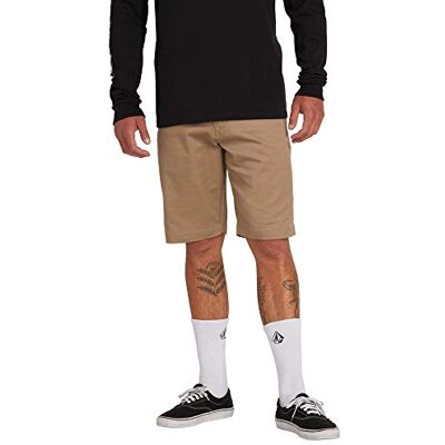 Volcom Frickin Chino fritidsshorts för män, kaki, storlek 32 Volcom Frickin Chino fritidsshorts för män, kaki, storlek 32