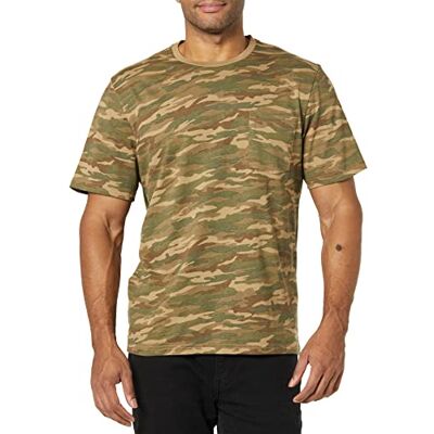 Amazon Essentials Herr Slim-Fit kortärmad T-shirt med rund hals, 2-pack, svart/kamouflagetryck, XX-Large Amazon Essentials Herr Slim-Fit kortärmad T-shirt med rund hals, 2-pack, svart/kamouflagetryck, XX-Large