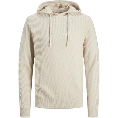 JACK & JONES Bestseller A/S Herr Jcoclassic Twill Knit Hood Sn huvtröja, Moonbeam, XL JACK & JONES Bestseller A/S Herr Jcoclassic Twill Knit Hood Sn huvtröja, Moonbeam, XL