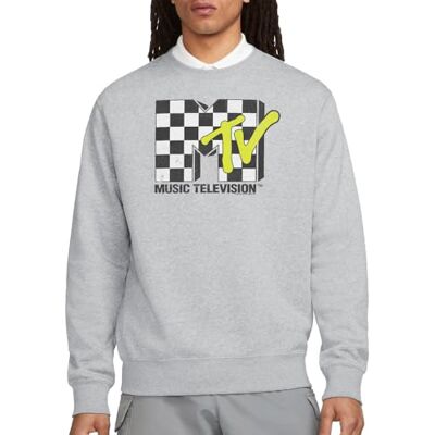 MTV - Logo MTV Checker Board Logo Crew Sweatshirt, Atletisk Heather, XX-Large, Atletisk Heather, XXL MTV - Logo MTV Checker Board Logo Crew Sweatshirt, Atletisk Heather, XX-Large, Atletisk Heather, XXL