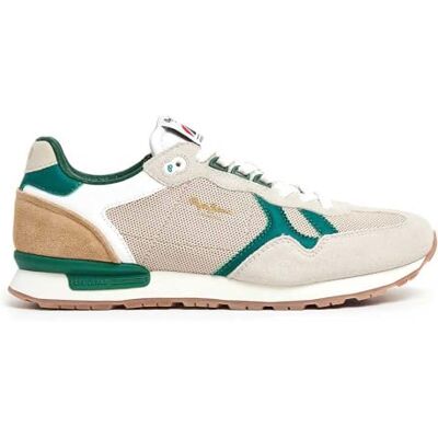 Pepe Jeans herr Brit Retro M Sneaker, Beige Ecru vit, 6 UK Pepe Jeans herr Brit Retro M Sneaker, Beige Ecru vit, 6 UK