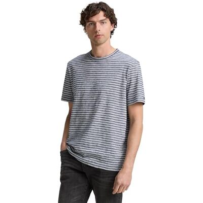 TOM TAILOR T-shirt för män, 37446 – marinblå vit oregelbunden remsa, L TOM TAILOR T-shirt för män, 37446 – marinblå vit oregelbunden remsa, L