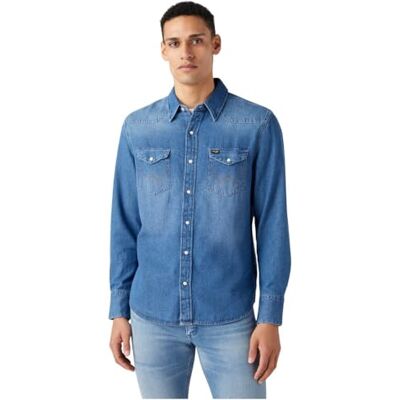 Wrangler herrskjorta, Icon Mid Stone, M Wrangler herrskjorta, Icon Mid Stone, M