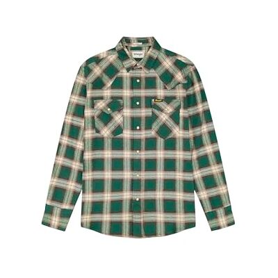 Wrangler Western Shirt för män, Bistrogrön, XXL Wrangler Western Shirt för män, Bistrogrön, XXL