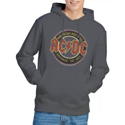 AC/DC ACDC Est. '73 Huvtröja, Träkol, Medium, Träkol, M AC/DC ACDC Est. '73 Huvtröja, Träkol, Medium, Träkol, M
