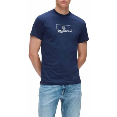 KARL LAGERFELD JEANS , Herr, Slim Kortärm Outline Logo Tee, Slim Fit, Svart, XS KARL LAGERFELD JEANS , Herr, Slim Kortärm Outline Logo Tee, Slim Fit, Svart, XS