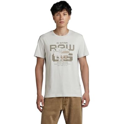 G-STAR RAW G-no grafisk t-shirt för män, Grå, S G-STAR RAW G-no grafisk t-shirt för män, Grå, S