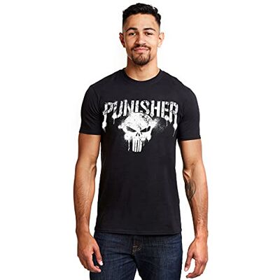Marvel Press Punisher text t-shirt för män (paket med 1) Marvel Press Punisher text t-shirt för män (paket med 1)