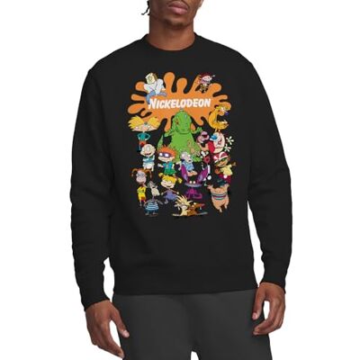 Nickelodeon varumärke Nick Splat Group Crew sweatshirt, svart, Small, Svart, S Nickelodeon varumärke Nick Splat Group Crew sweatshirt, svart, Small, Svart, S