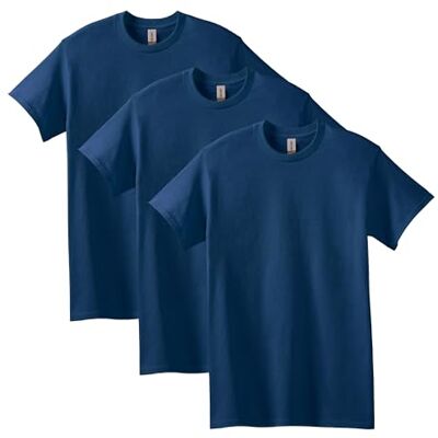 Gildan herr T-shirt T-shirt i tung bomull, stil G5000, multipack, Navy (Confezione Da 3), M Gildan herr T-shirt T-shirt i tung bomull, stil G5000, multipack, Navy (Confezione Da 3), M