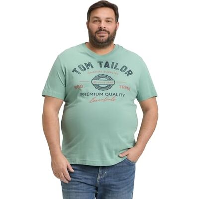 TOM TAILOR 1039944 T-tröja, 22577-Dust Green, XXL Plus Herr, 22577 Dust Green, XXL stor TOM TAILOR 1039944 T-tröja, 22577-Dust Green, XXL Plus Herr, 22577 Dust Green, XXL stor