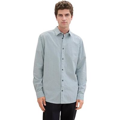 TOM TAILOR herrskjorta, 35986 – Dusty Mint Blue Small Check, XXL TOM TAILOR herrskjorta, 35986 – Dusty Mint Blue Small Check, XXL
