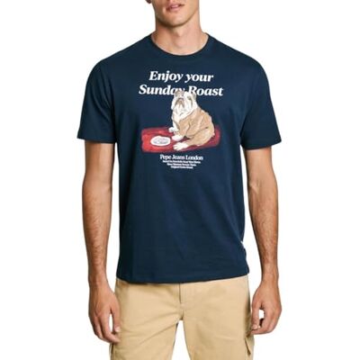 Pepe Jeans herr axel t-shirt, t-shirt, blå, XL, Blå (Dulwich blå), XL Pepe Jeans herr axel t-shirt, t-shirt, blå, XL, Blå (Dulwich blå), XL