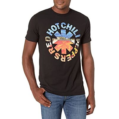 Red Hot Chili Peppers mäns officiell Kalifornien Asterisk T-shirt, svart, S Red Hot Chili Peppers mäns officiell Kalifornien Asterisk T-shirt, svart, S