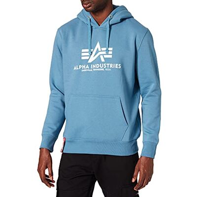 Alpha Industries Basic Hoodie för män, Airforce Blue, XS Alpha Industries Basic Hoodie för män, Airforce Blue, XS