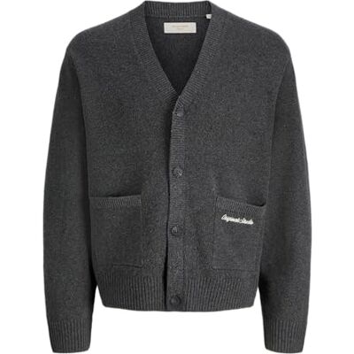 JACK & JONES Jornorrebro stickad kofta, Mörkgrå melange, XL JACK & JONES Jornorrebro stickad kofta, Mörkgrå melange, XL