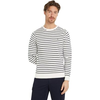 Tommy Hilfiger herr Essential bomull rund hals MW0MW14748, pullover tröja, vit, XXXL, Vit (elfenbensfärg/ökenhimmel), 3XL Tommy Hilfiger herr Essential bomull rund hals MW0MW14748, pullover tröja, vit, XXXL, Vit (elfenbensfärg/ökenhimmel), 3XL