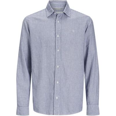 JACK & JONES Jprccmaze sommar L/S skjorta, marinblå blazer, S JACK & JONES Jprccmaze sommar L/S skjorta, marinblå blazer, S