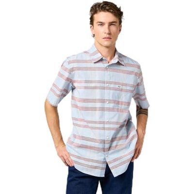 Wrangler SS 1 PKT skjorta, niagara mist, L Wrangler SS 1 PKT skjorta, niagara mist, L