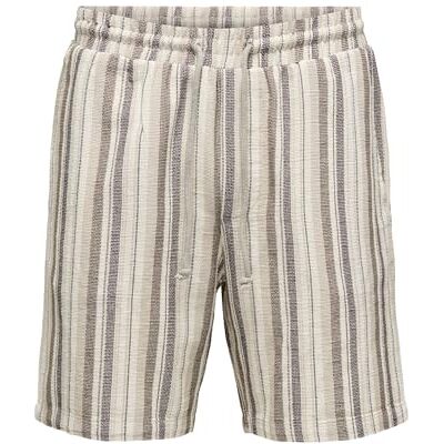 Only & Sons Onstrev Life Reg Stru Stripe-shorts Noos, Gardenia, XS för män, Gardenia, XS Only & Sons Onstrev Life Reg Stru Stripe-shorts Noos, Gardenia, XS för män, Gardenia, XS