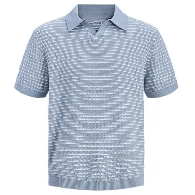 JACK & JONES Jprbluasher stickad delad hals Ss JACK & JONES Jprbluasher stickad delad hals Ss