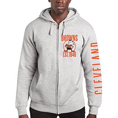 Junk Food unisex NFL MVP huvtröja med dragkedja, Cleveland Browns Athletic Heather, M Junk Food unisex NFL MVP huvtröja med dragkedja, Cleveland Browns Athletic Heather, M
