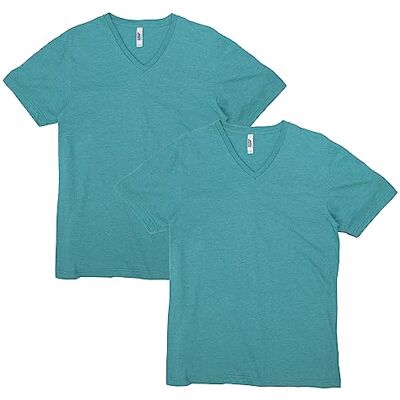 American Apparel Unisex CVC V-ringad T-shirt, stil G2006CVC, 2-pack, Heather Arctic (2-pack), L American Apparel Unisex CVC V-ringad T-shirt, stil G2006CVC, 2-pack, Heather Arctic (2-pack), L
