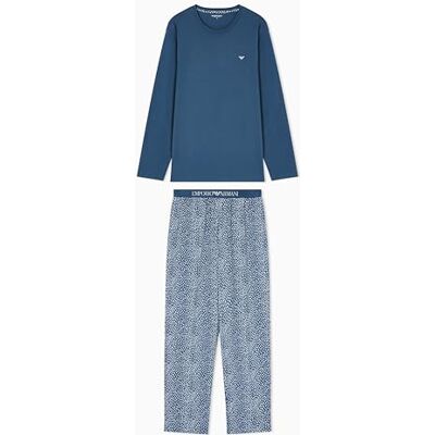 Giorgio Armani herrmönster L/S SHIRT+BYXOR PYJAMA blå M Giorgio Armani herrmönster L/S SHIRT+BYXOR PYJAMA blå M