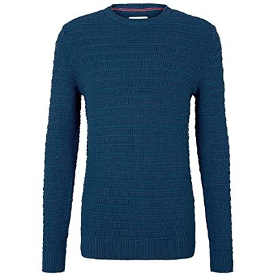 TOM TAILOR Herr Stickad tröja 1028461, 27949 Ultra Marine Blue Melange, XXL TOM TAILOR Herr Stickad tröja 1028461, 27949 Ultra Marine Blue Melange, XXL