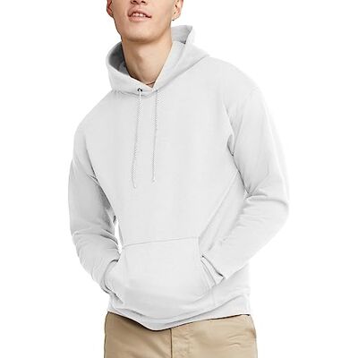 Hanes herrtröja EcoSmart sweatshirt med huva, Vitt, XXL Hanes herrtröja EcoSmart sweatshirt med huva, Vitt, XXL