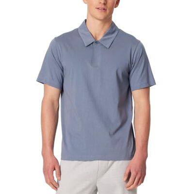 Schiesser Pikétröja för män, single jersey – mix + Relax, Blågrå, 52 Schiesser Pikétröja för män, single jersey – mix + Relax, Blågrå, 52