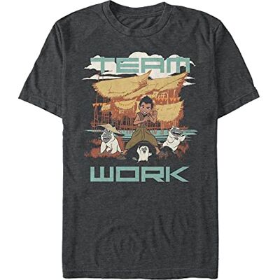 Disney Pixar Unisex Raya The Last Dragon-Team Work Organic Short Sleeve t-shirt, Melange svart, S, Melange svart, S Disney Pixar Unisex Raya The Last Dragon-Team Work Organic Short Sleeve t-shirt, Melange svart, S, Melange svart, S
