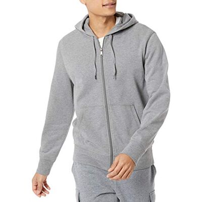 Amazon Essentials Men's Lätt tröja med huva i fransk frotté med dragkedja, Kolsvart ljung, M Amazon Essentials Men's Lätt tröja med huva i fransk frotté med dragkedja, Kolsvart ljung, M
