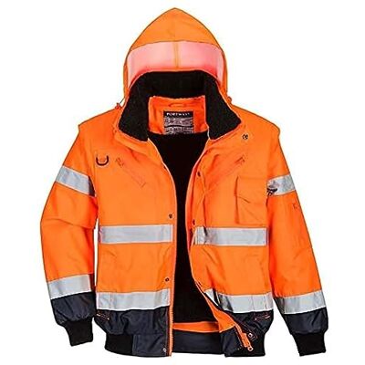 Portwest "EN471 kontrast varningsschut-bomber" jacka, 1 st, S, orange/marine, C465ONRS Portwest "EN471 kontrast varningsschut-bomber" jacka, 1 st, S, orange/marine, C465ONRS